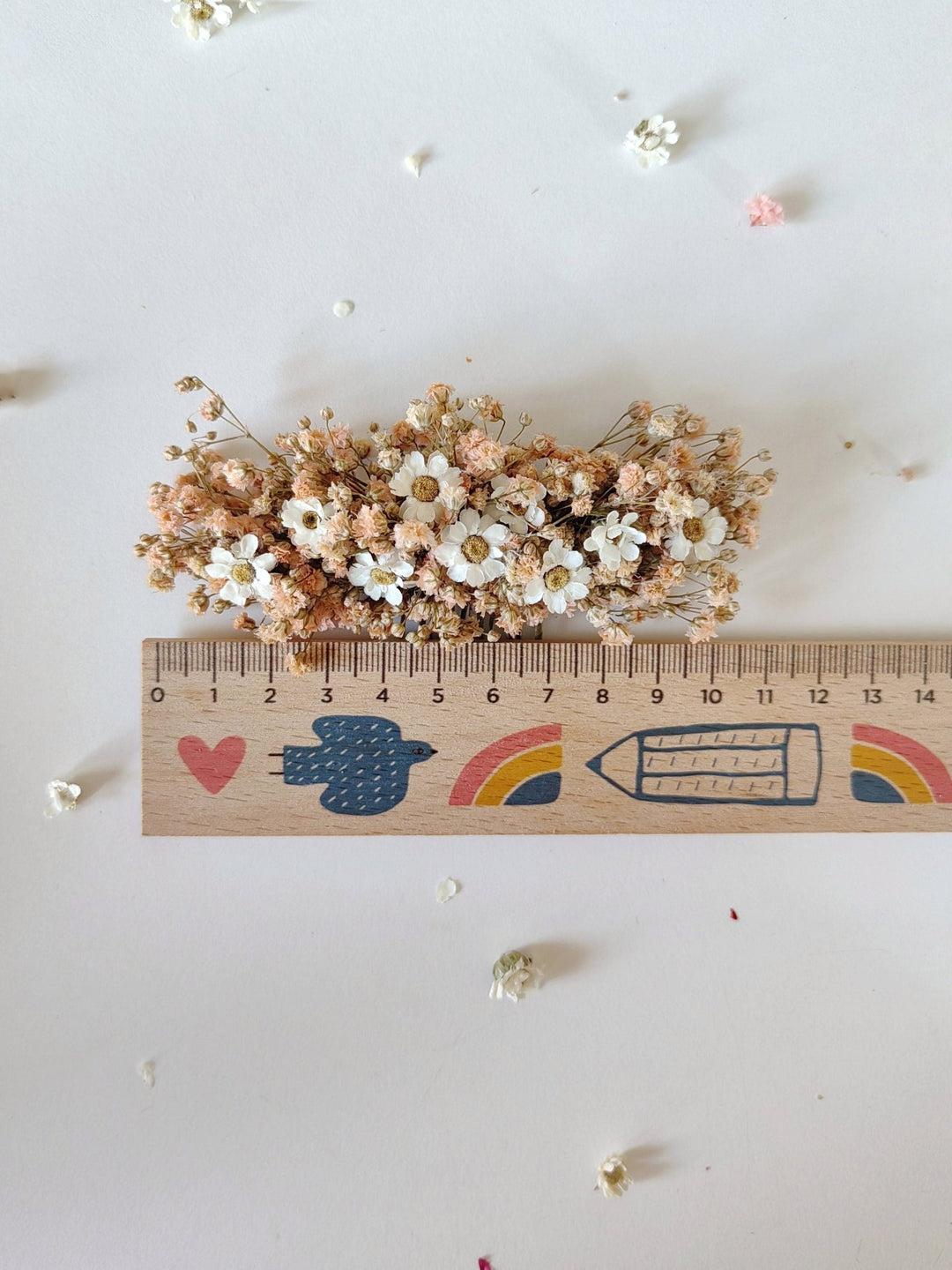 Blush Dried Flower Hair Comb: Wedding Baby's Breath Accessory – handmade floral hair accessory by magaela