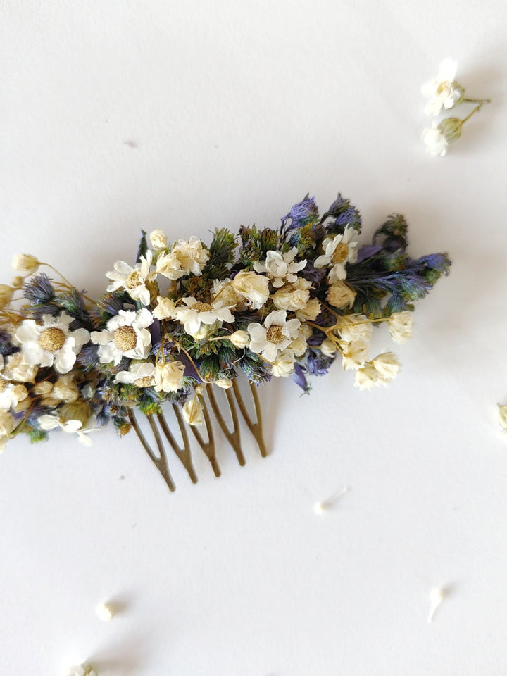 Lavender Wedding Hair Comb: Violet Floral Bridal Hair Accessory – handmade floral hair accessory by magaela