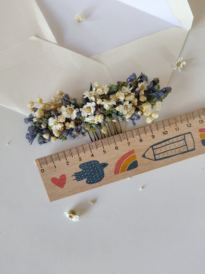 Lavender Wedding Hair Comb: Violet Floral Bridal Hair Accessory – handmade floral hair accessory by magaela