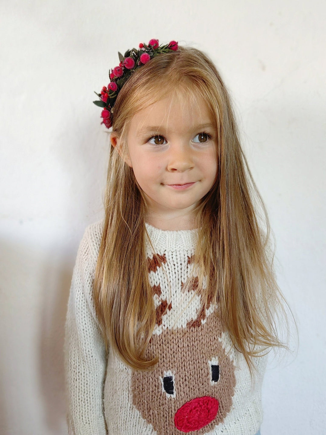 Red Berry Christmas Headband – Holiday Winter Berry Crown – handmade floral hair accessory by magaela