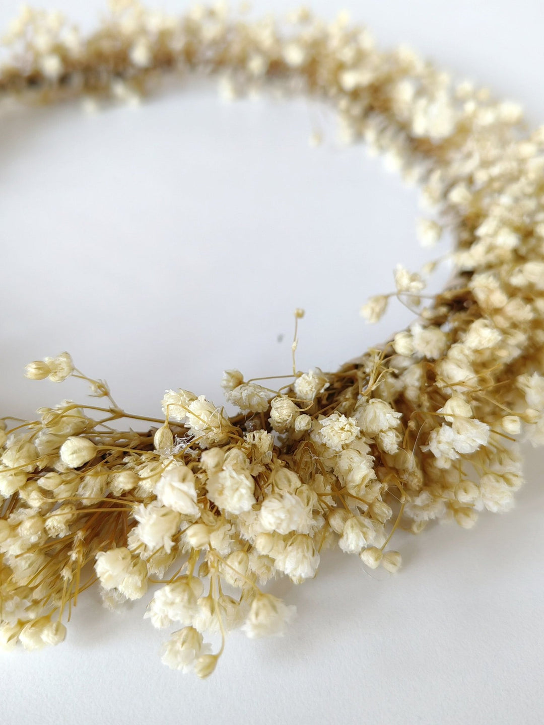 Preserved Baby's Breath Flower Crown: Natural Bridal Hair Wreath – handmade floral hair accessory by magaela