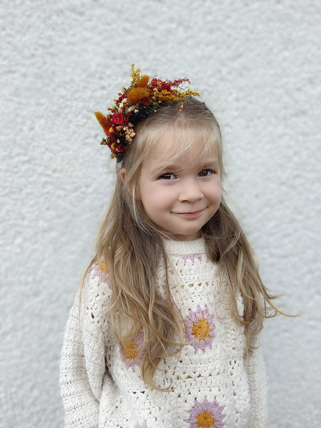 Terracotta Flower Headband: Autumn Wedding Boho Headpiece – handmade floral hair accessory by magaela