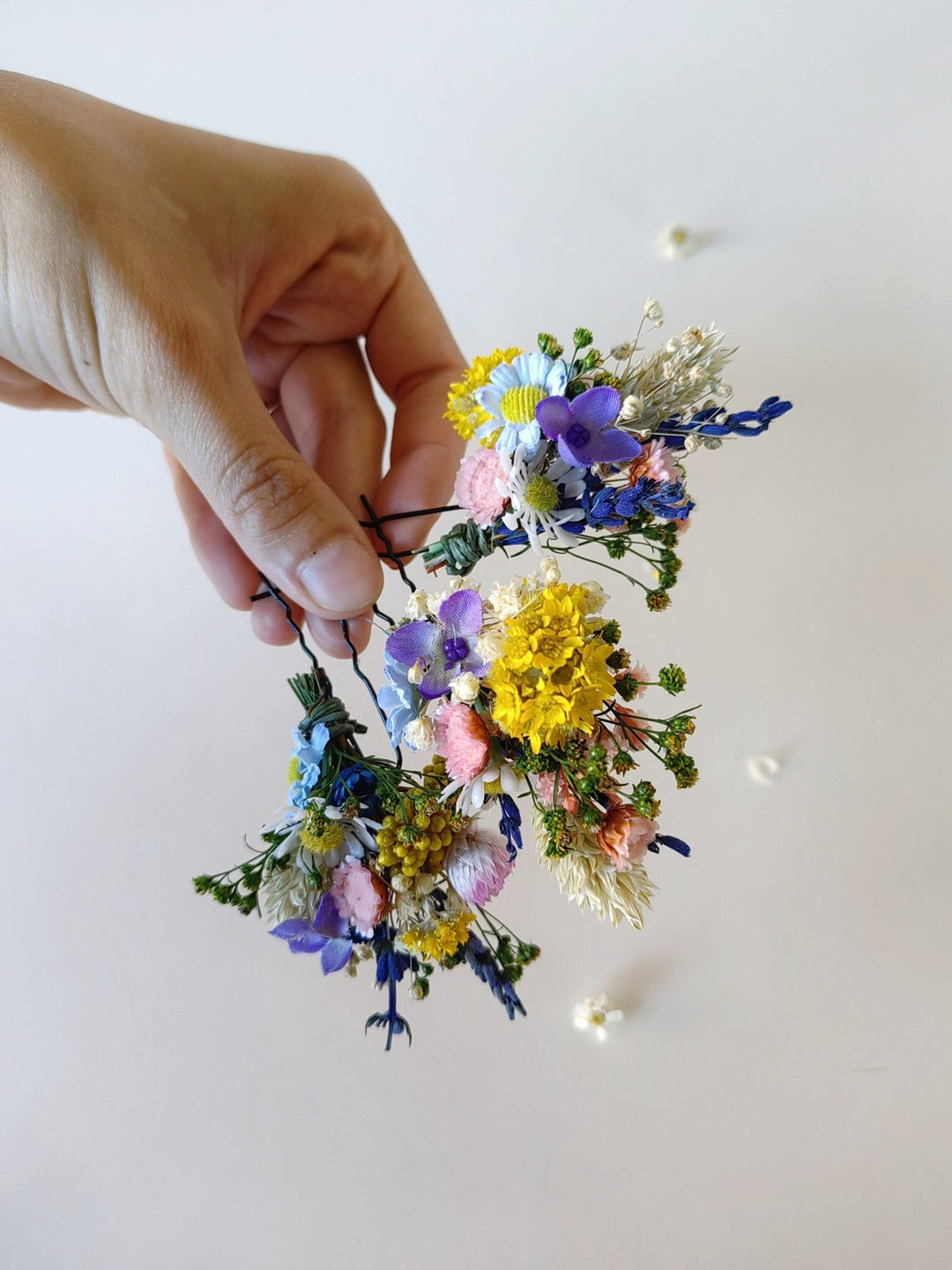 Wildflower Hairpins: Summer Wedding Bridal Hair Accessory – handmade floral hair accessory by magaela