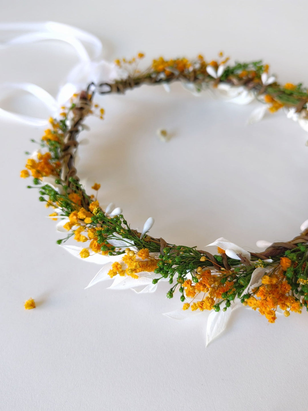 Autumn Wedding Flower Crown: Orange Ivory Bridal Headpiece – handmade floral hair accessory by magaela