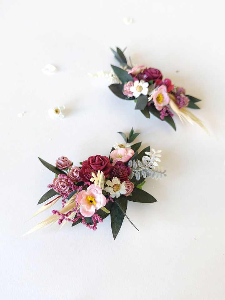 Handmade Flower Shoe Clips: Romantic Bridal Accessory – handmade floral hair accessory by magaela