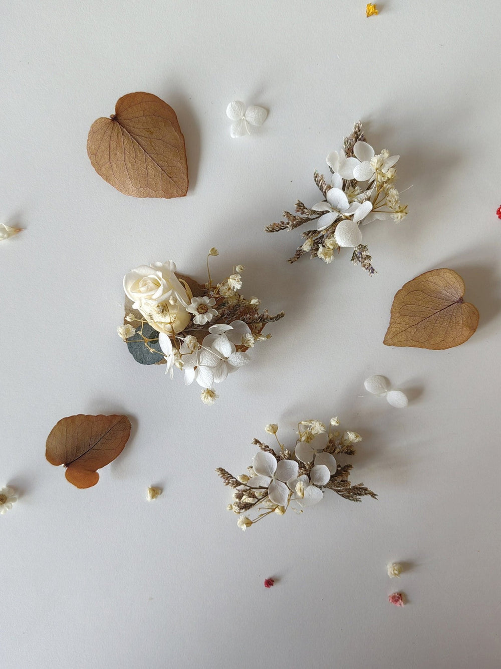 Cream Flower Hair Clips: Romantic Autumn Wedding Bridal Hairpiece – handmade floral hair accessory by magaela