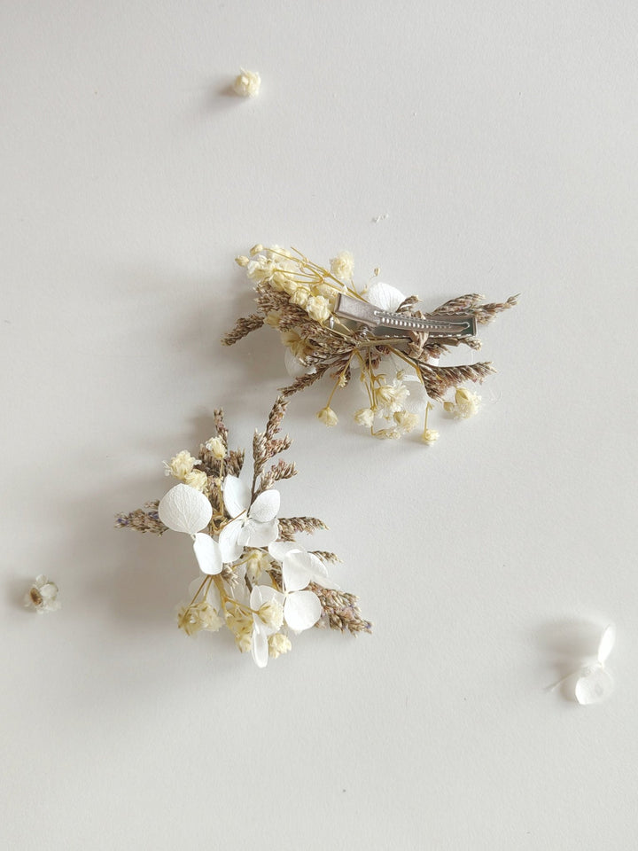 Cream Flower Hair Clips: Romantic Autumn Wedding Bridal Hairpiece – handmade floral hair accessory by magaela