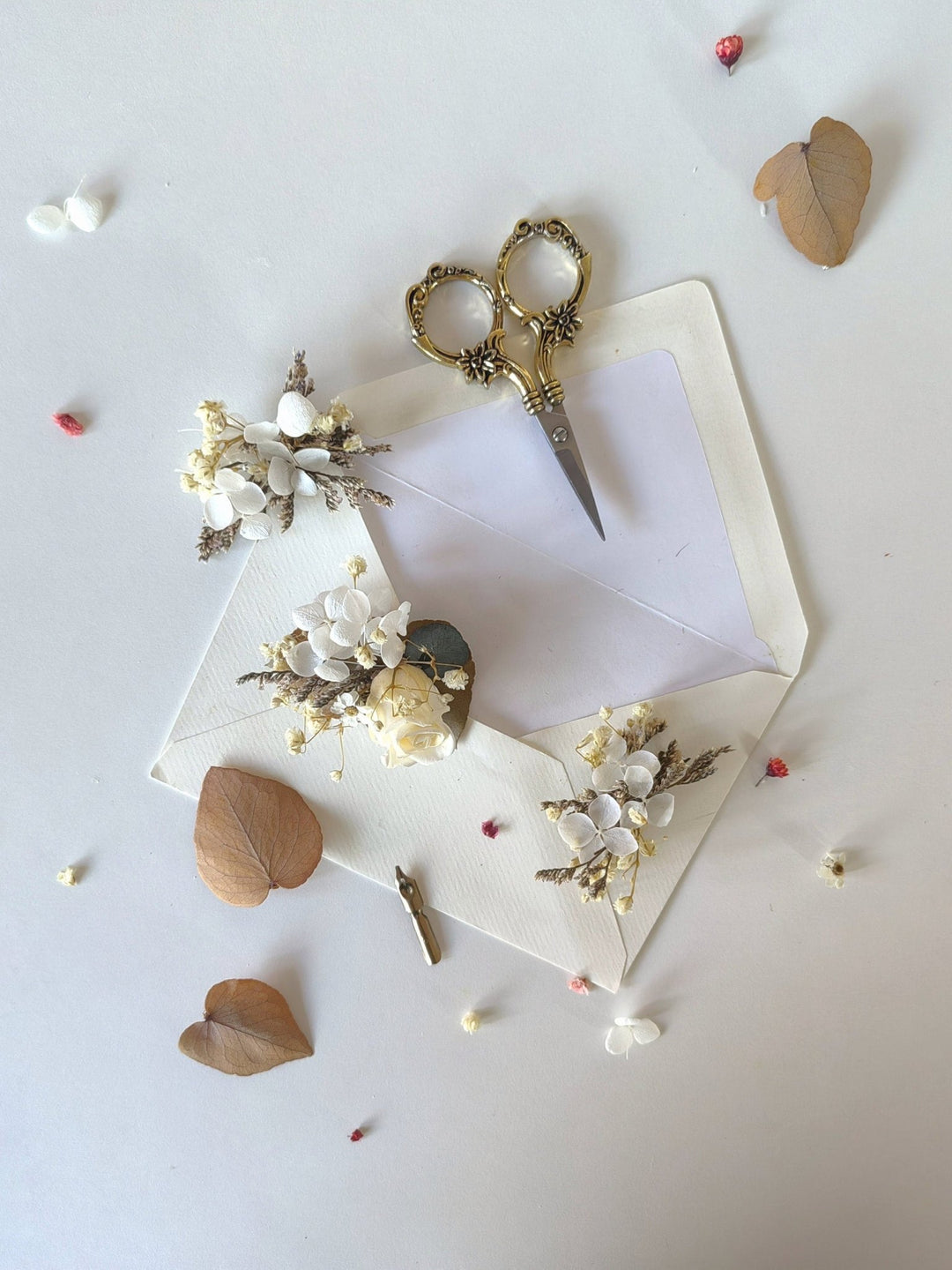 Cream Flower Hair Clips: Romantic Autumn Wedding Bridal Hairpiece – handmade floral hair accessory by magaela