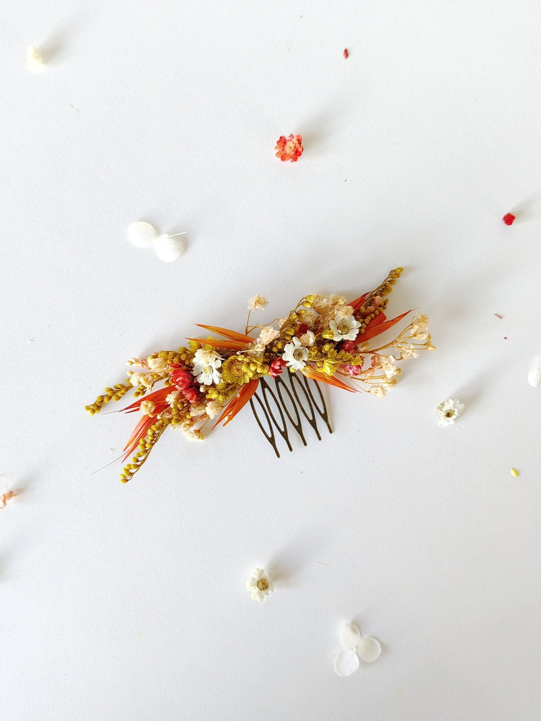 Rustic Autumn Wedding Flower Set: Preserved Bridal Hair Accessories – handmade floral hair accessory by magaela
