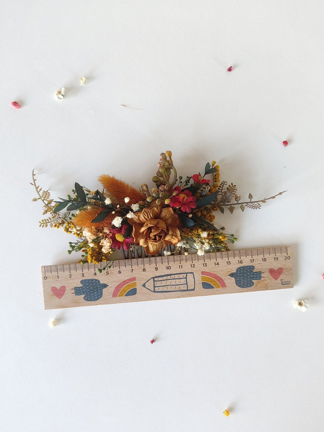 Autumn Flower Hair Comb: Burnt Orange Rustic Wedding Bridal Accessory – handmade floral hair accessory by magaela