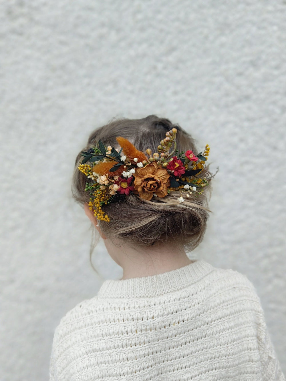 Autumn Flower Hair Comb: Burnt Orange Rustic Wedding Bridal Accessory – handmade floral hair accessory by magaela