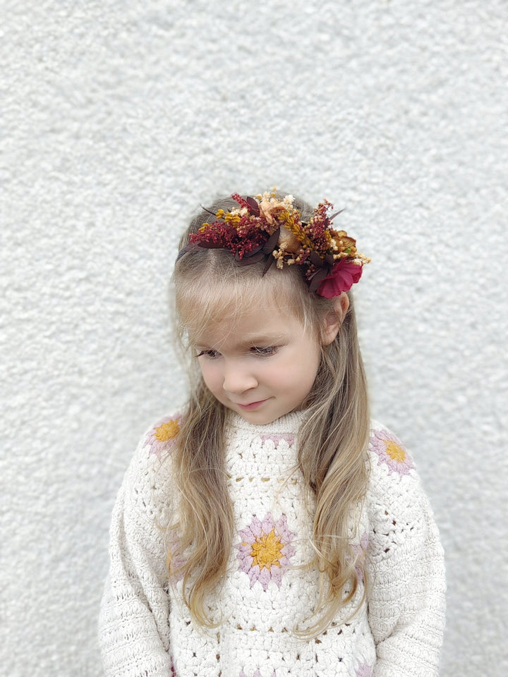 Autumn Flower Headband: Rustic Bunny Headpiece, Fall Wedding – handmade floral hair accessory by magaela
