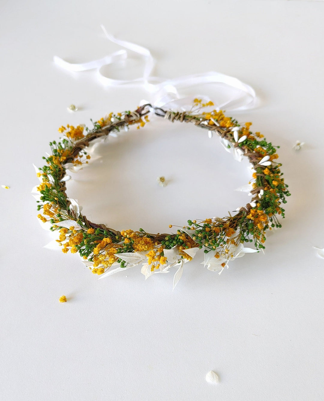 Autumn Wedding Flower Crown: Orange Ivory Bridal Headpiece – handmade floral hair accessory by magaela