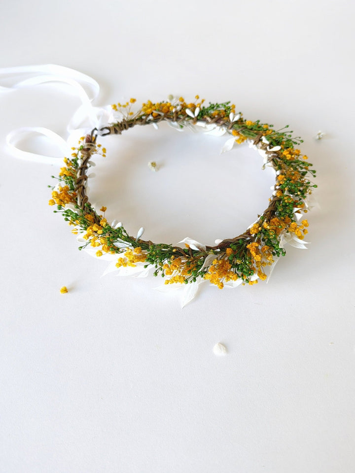 Autumn Wedding Flower Crown: Orange Ivory Bridal Headpiece – handmade floral hair accessory by magaela