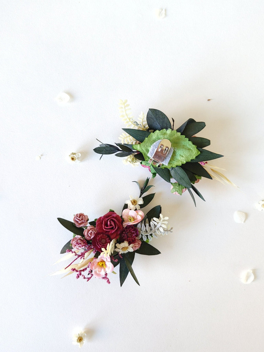 Handmade Flower Shoe Clips: Romantic Bridal Accessory – handmade floral hair accessory by magaela