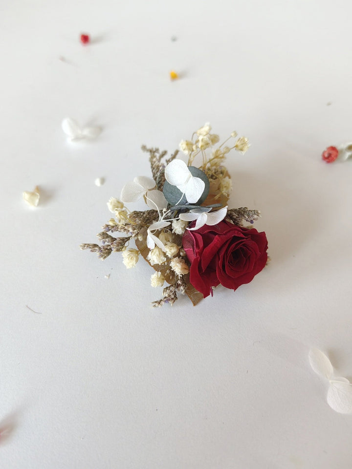 Autumn Wedding Flower Hair Clip Set: Preserved Rustic Hair Accessories – handmade floral hair accessory by magaela