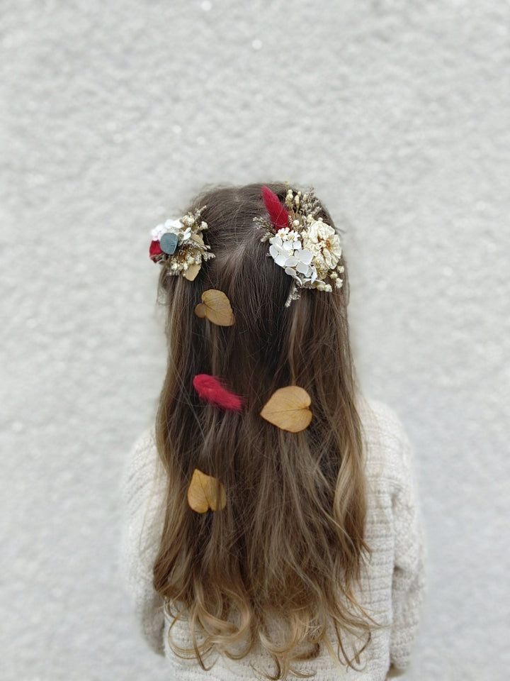 Autumn Wedding Flower Hair Clip Set: Preserved Rustic Hair Accessories – handmade floral hair accessory by magaela