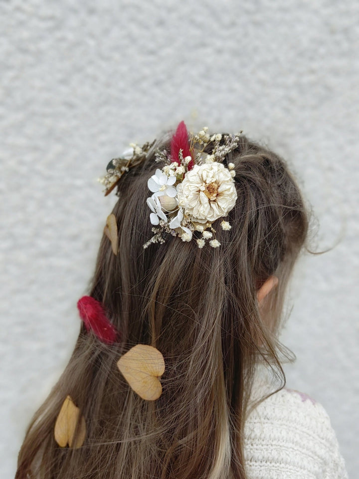 Autumn Wedding Flower Hair Clip Set: Preserved Rustic Hair Accessories – handmade floral hair accessory by magaela