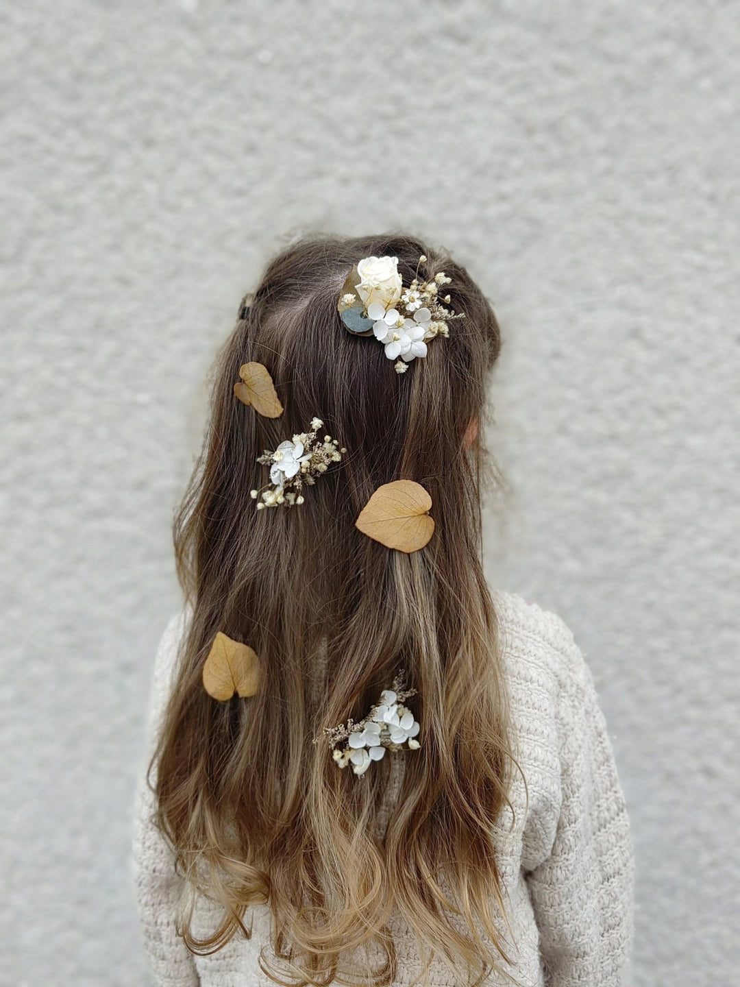 Cream Flower Hair Clips: Romantic Autumn Wedding Bridal Hairpiece – handmade floral hair accessory by magaela