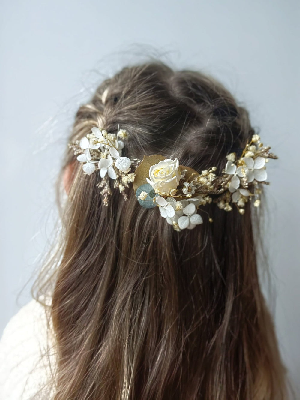 Cream Flower Hair Clips: Romantic Autumn Wedding Bridal Hairpiece – handmade floral hair accessory by magaela