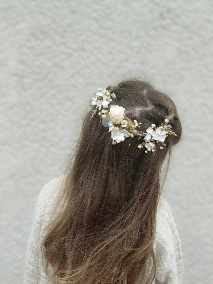 Cream Flower Hair Clips: Romantic Autumn Wedding Bridal Hairpiece – handmade floral hair accessory by magaela