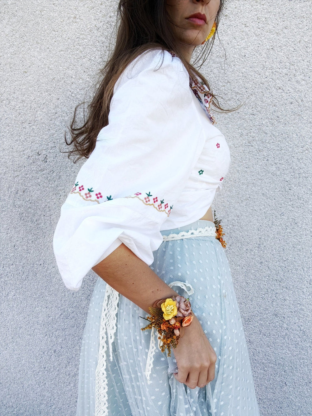 Autumn Flower Bracelet: Burnt Orange Wedding Wrist Corsage – handmade floral hair accessory by magaela