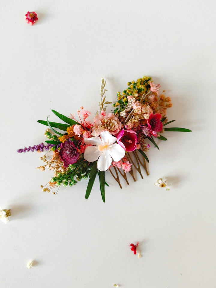 Autumn Flower Hair Comb: Rustic Wedding Bridal Hair Accessory – handmade floral hair accessory by magaela