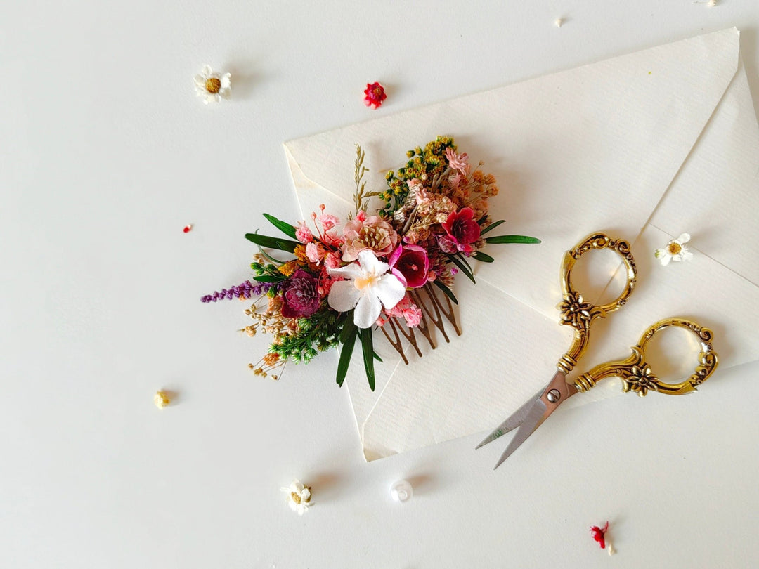 Autumn Flower Hair Comb: Rustic Wedding Bridal Hair Accessory – handmade floral hair accessory by magaela