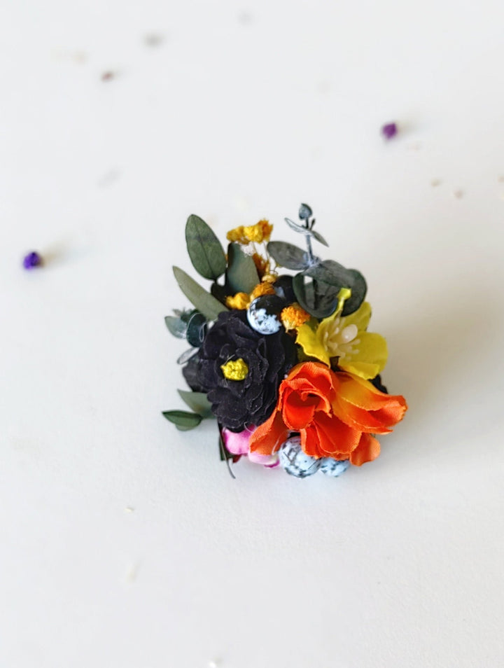 Boho Flower Ring: Frida Style Adjustable Floral Jewelry – handmade floral hair accessory by magaela