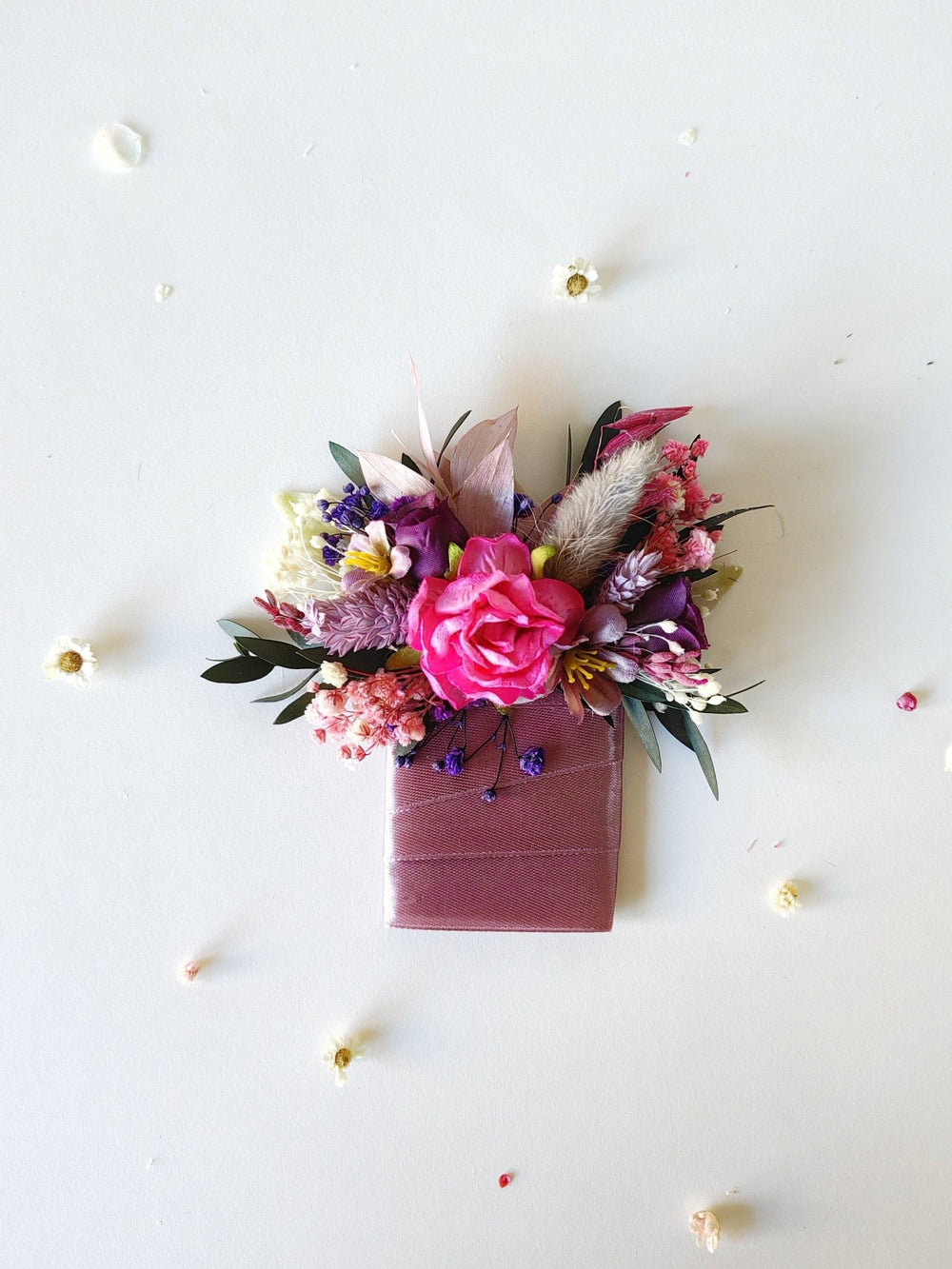 Magenta Flower Pocket Boutonniere: Boho Groom Accessory – handmade floral hair accessory by magaela