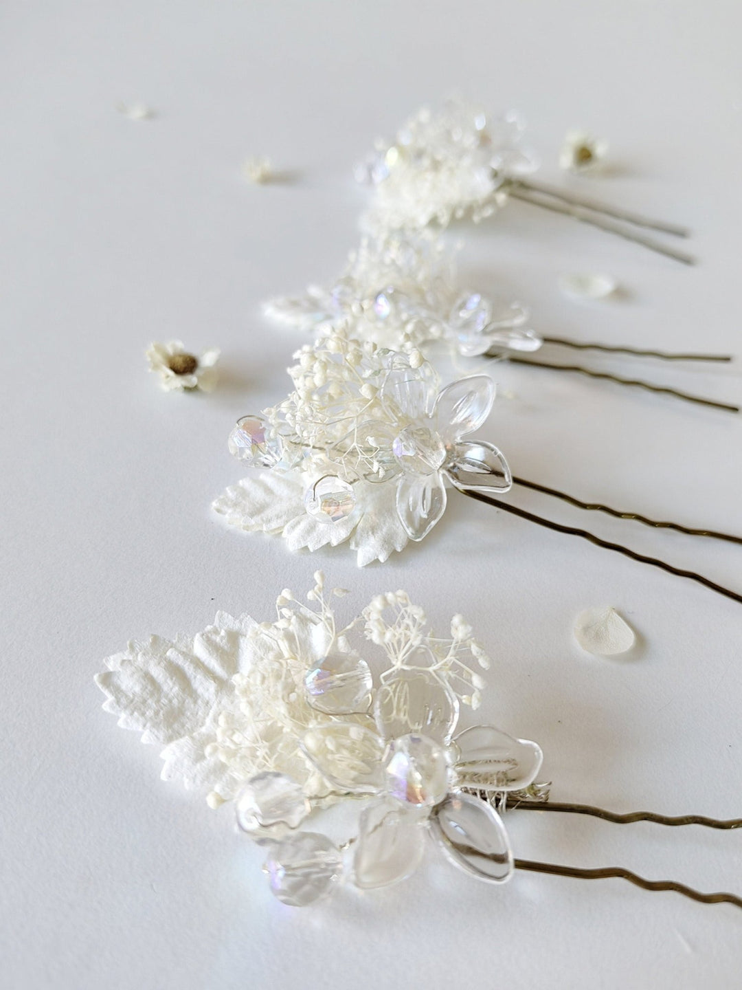Glam Wedding Flower Hair Pins: Bridal Hair Accessory – handmade floral hair accessory by magaela