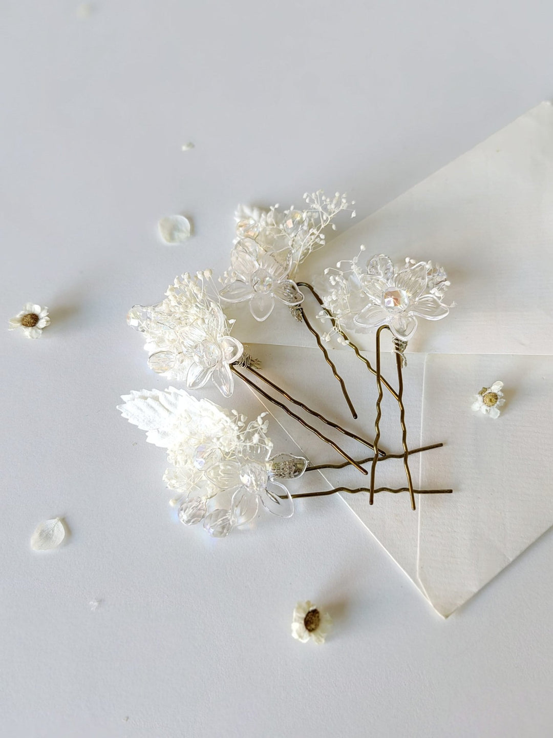 Glam Wedding Flower Hair Pins: Bridal Hair Accessory – handmade floral hair accessory by magaela