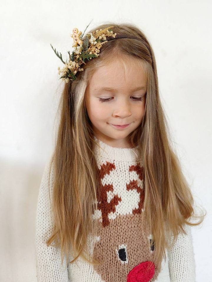 Christmas Headband: Gingerbread, Preserved Flowers, Winter Headpiece – handmade floral hair accessory by magaela