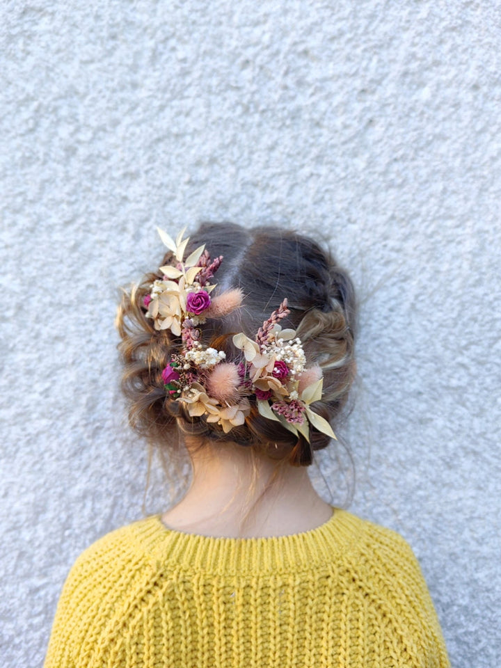Burgundy Rose Hairpins: Autumn Wedding Bridal Hair Accessory – handmade floral hair accessory by magaela