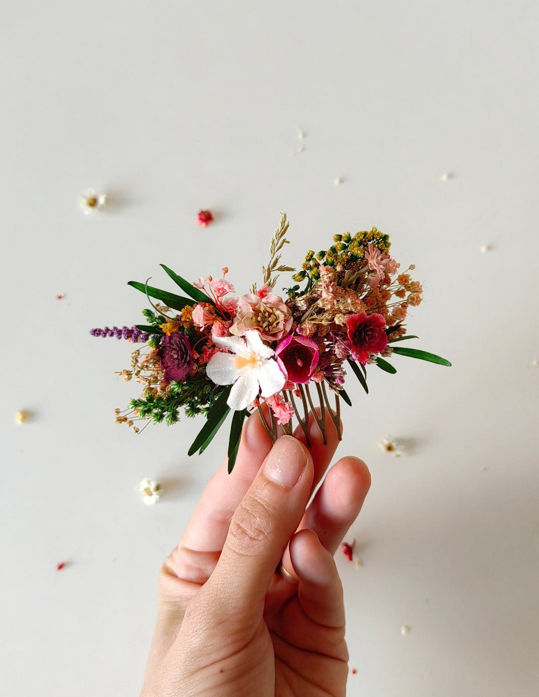 Autumn Flower Hair Comb: Rustic Wedding Bridal Hair Accessory – handmade floral hair accessory by magaela