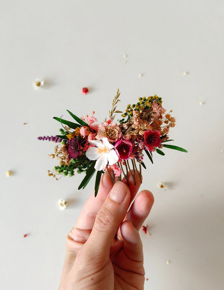 Autumn Flower Hair Comb: Rustic Wedding Bridal Hair Accessory – handmade floral hair accessory by magaela