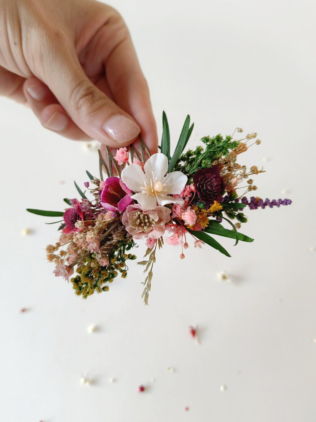 Autumn Flower Hair Comb: Rustic Wedding Bridal Hair Accessory – handmade floral hair accessory by magaela