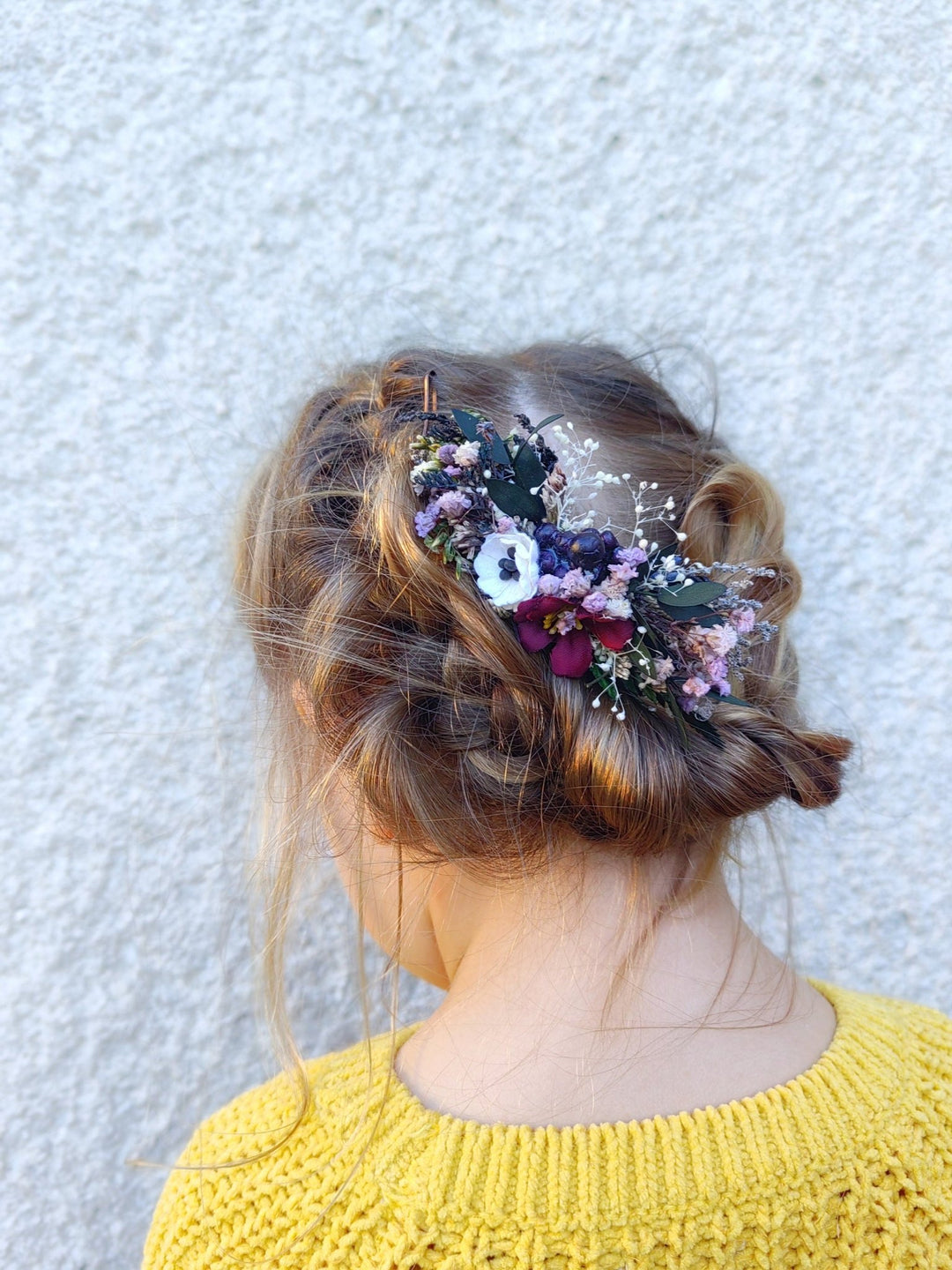 Burgundy Floral Hair Comb: Autumn Wedding Bridal Hairpiece – handmade floral hair accessory by magaela