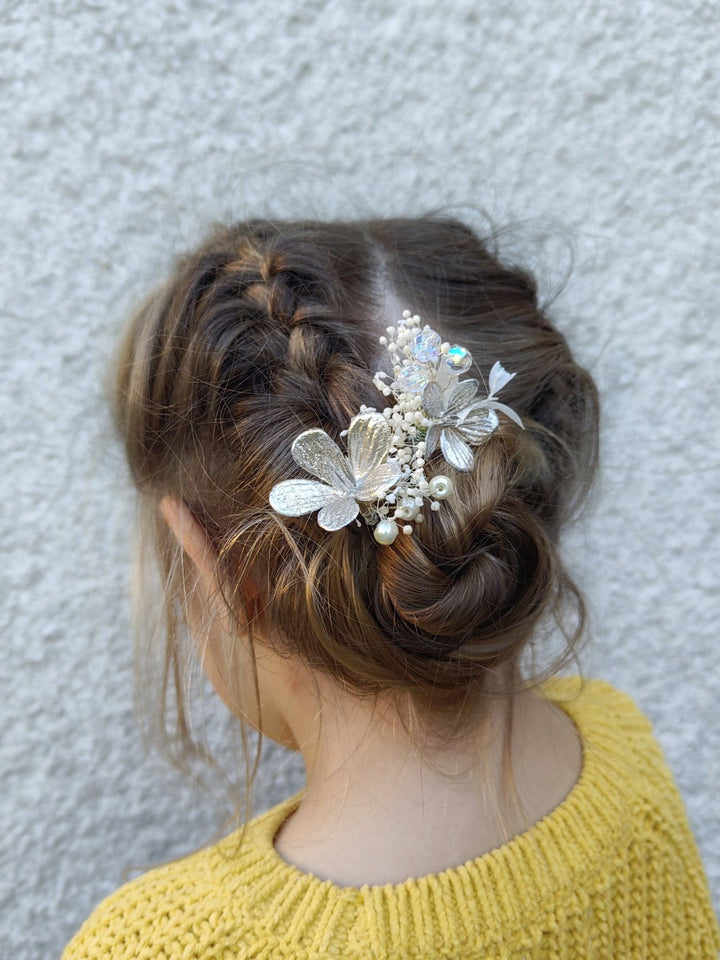 Gold & Silver Floral Hair Pins: Glam Wedding Hair Accessory – handmade floral hair accessory by magaela