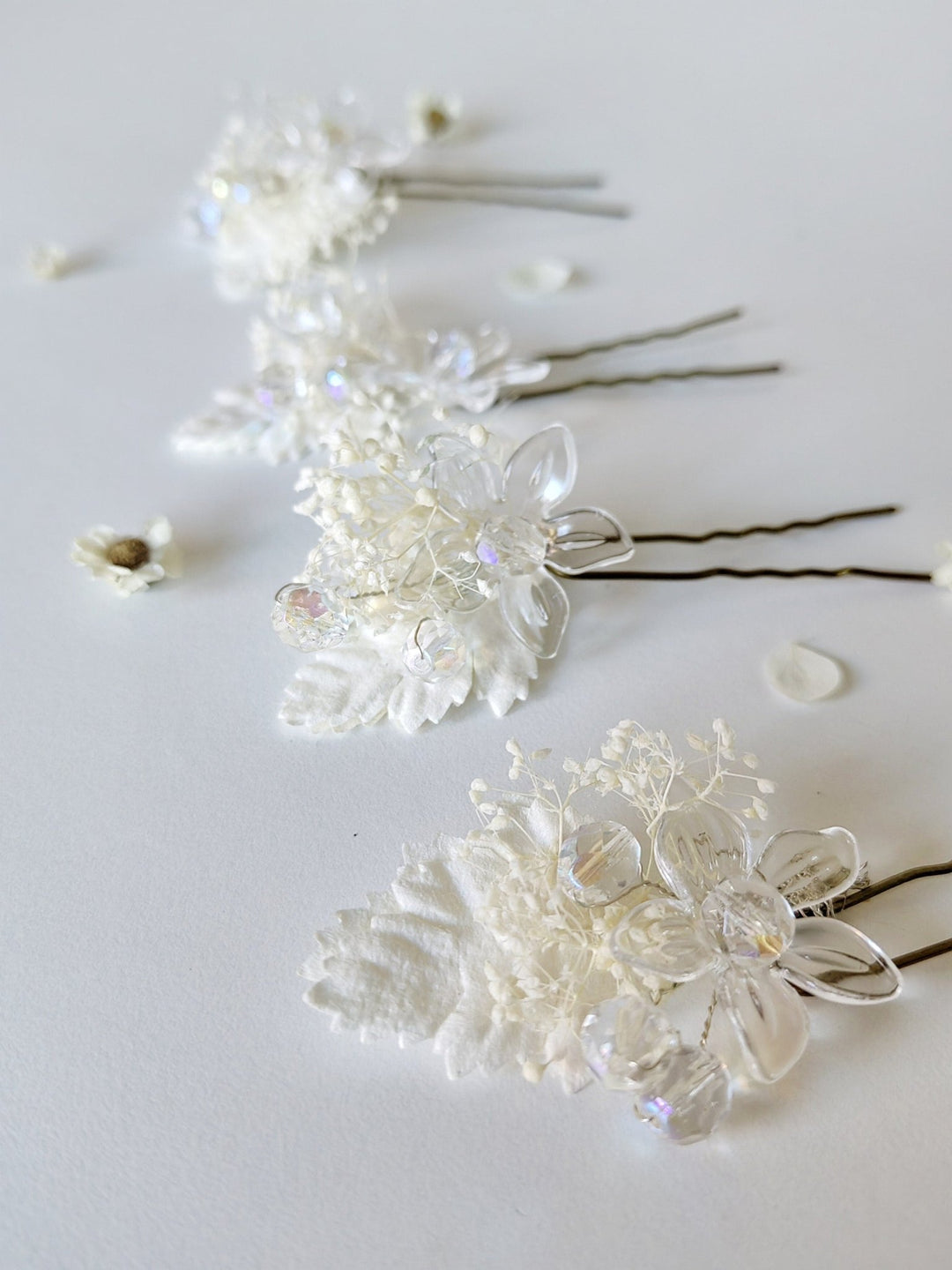 Glam Wedding Flower Hair Pins: Bridal Hair Accessory – handmade floral hair accessory by magaela
