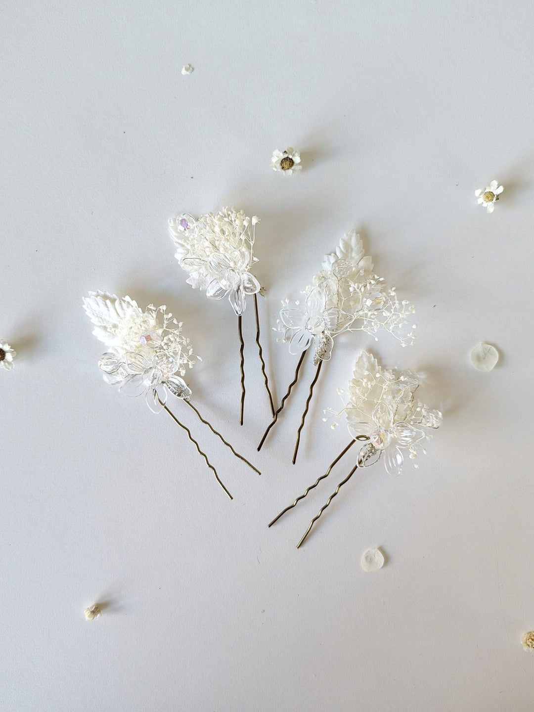 Glam Wedding Flower Hair Pins: Bridal Hair Accessory – handmade floral hair accessory by magaela