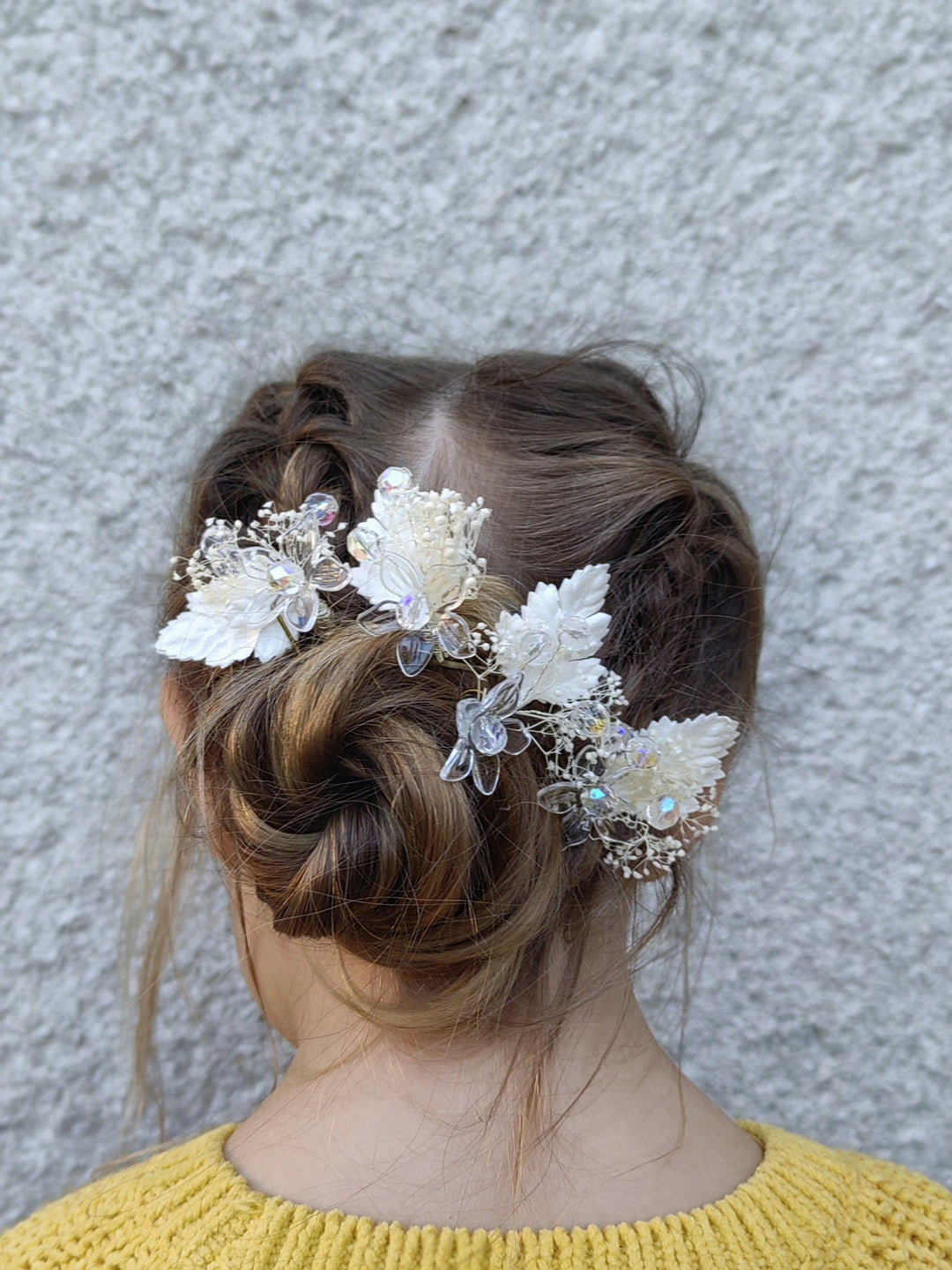 Glam Wedding Flower Hair Pins: Bridal Hair Accessory – handmade floral hair accessory by magaela