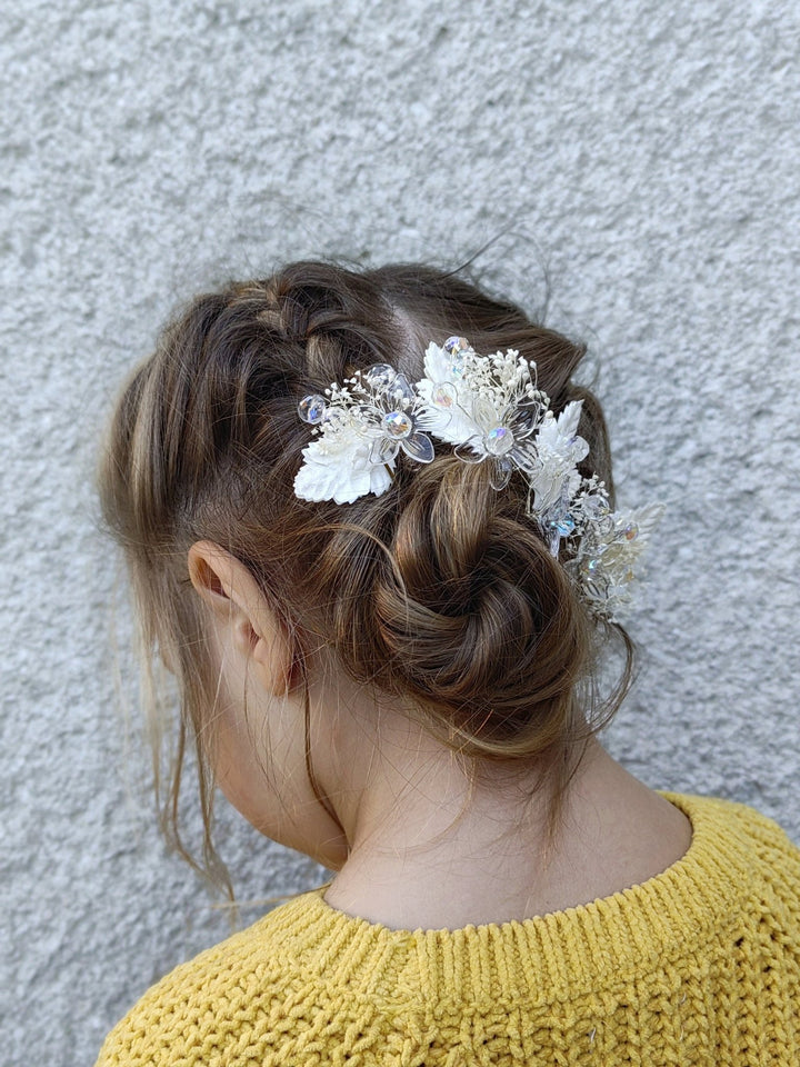 Glam Wedding Flower Hair Pins: Bridal Hair Accessory – handmade floral hair accessory by magaela