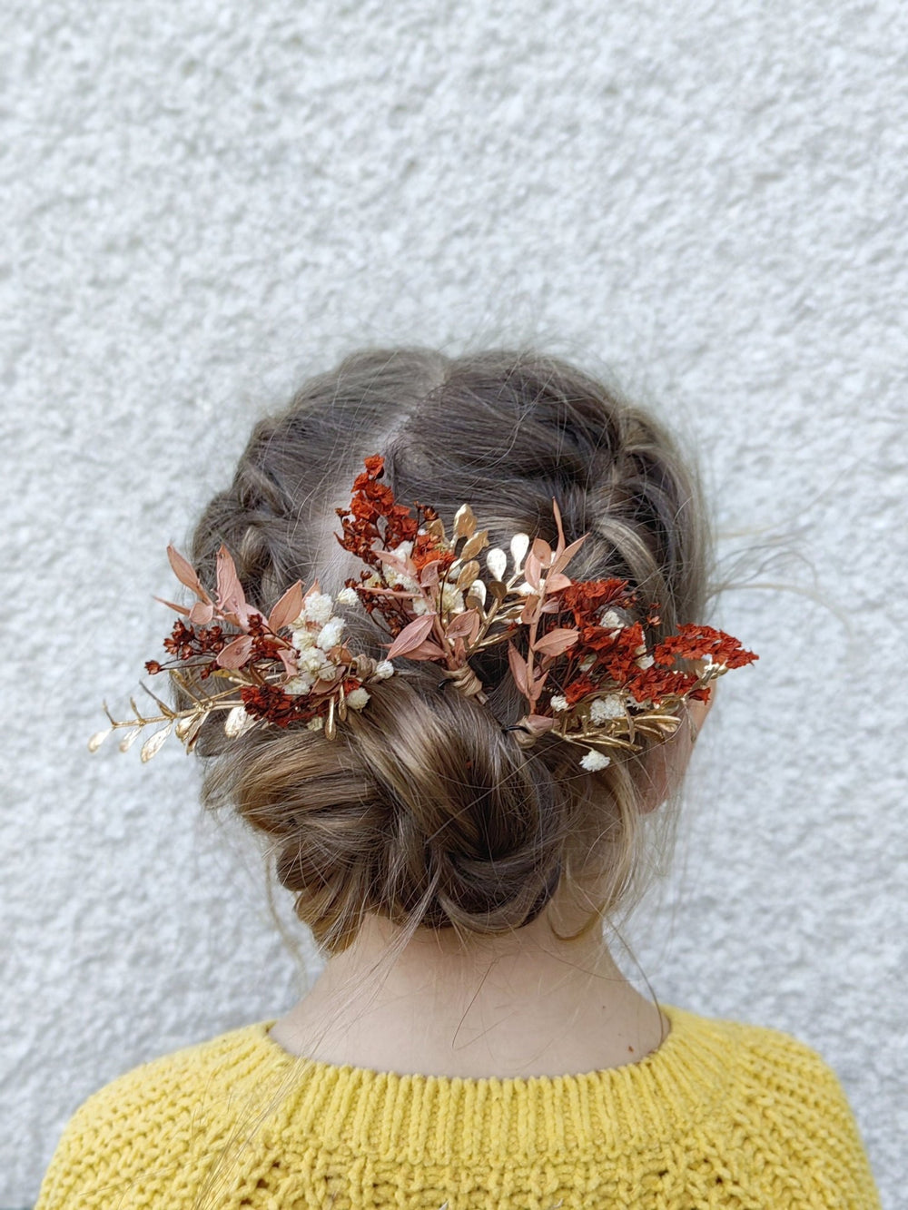 Terracotta Flower Hairpins: Boho Autumn Wedding Hair Accessories – handmade floral hair accessory by magaela