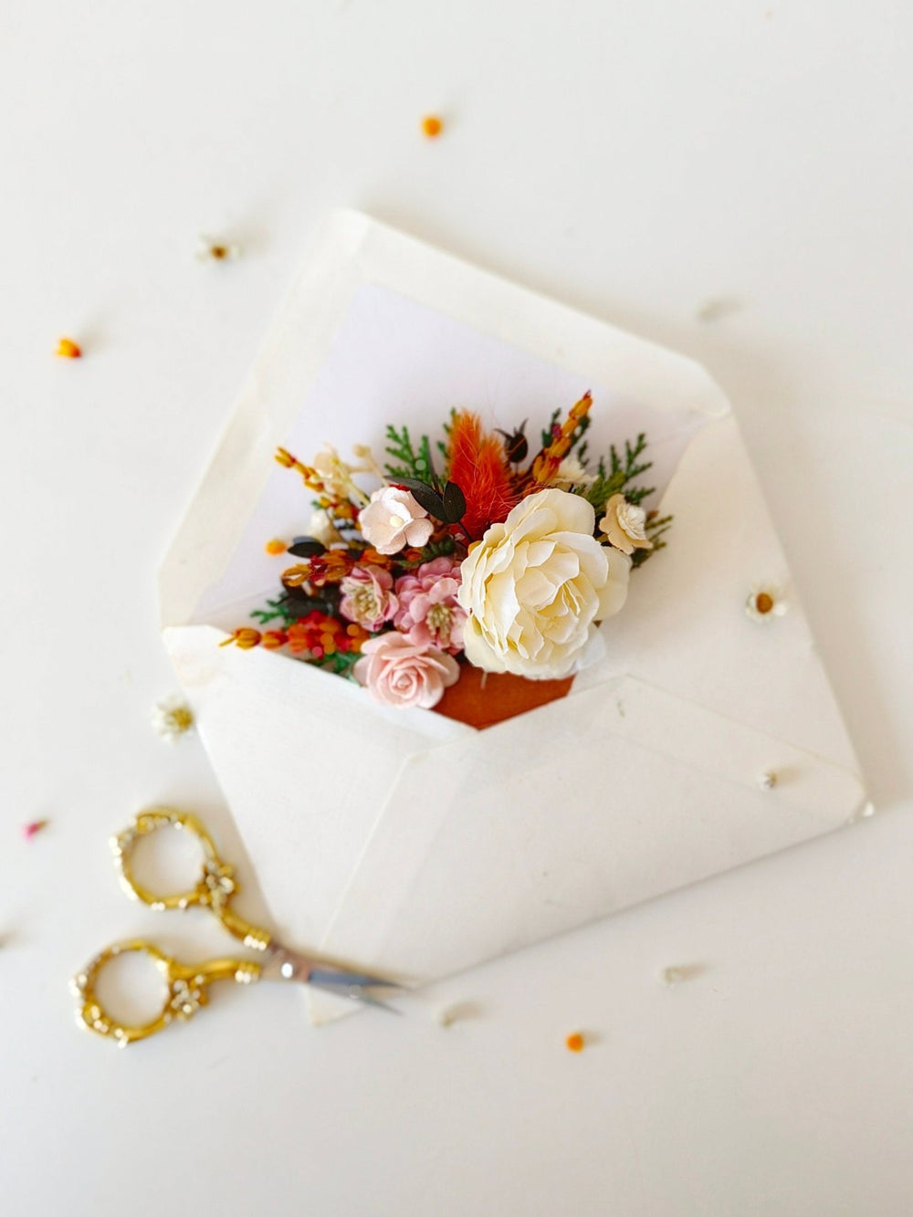Terracotta Pocket Corsage: Autumn Wedding Groom Accessory – handmade floral hair accessory by magaela