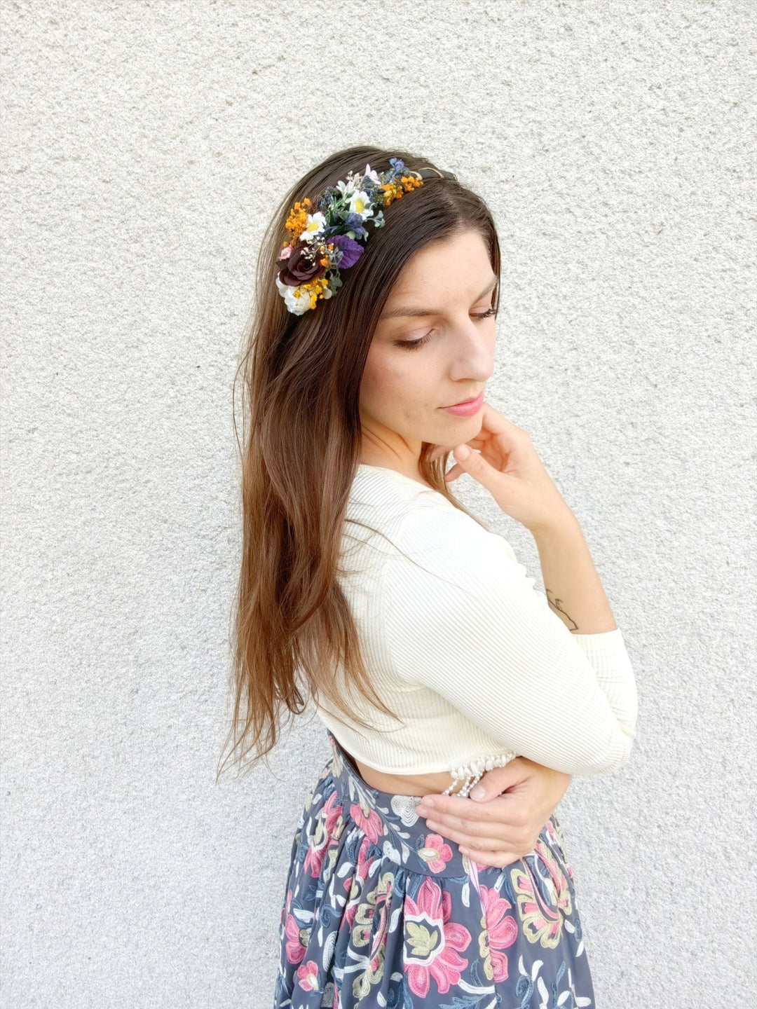 Daisy Flower Headband: Romantic Bridal Headpiece – handmade floral hair accessory by magaela