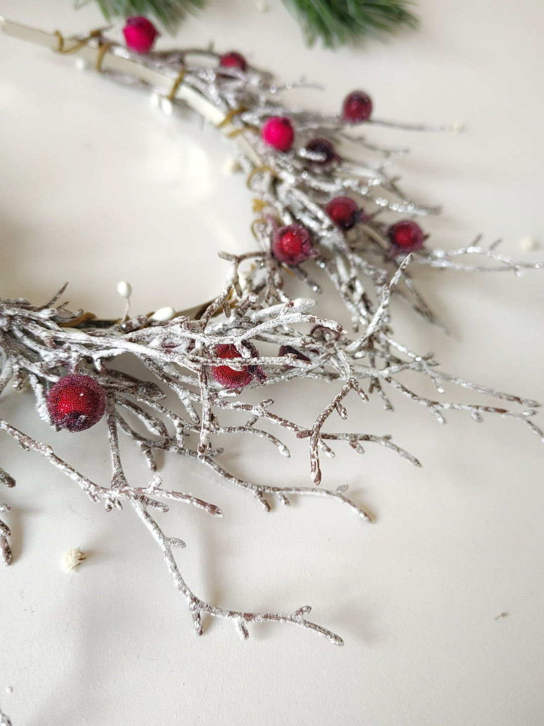Winter Bridal Crown: Red Berries, Fairytale Wedding Headpiece – handmade floral hair accessory by magaela