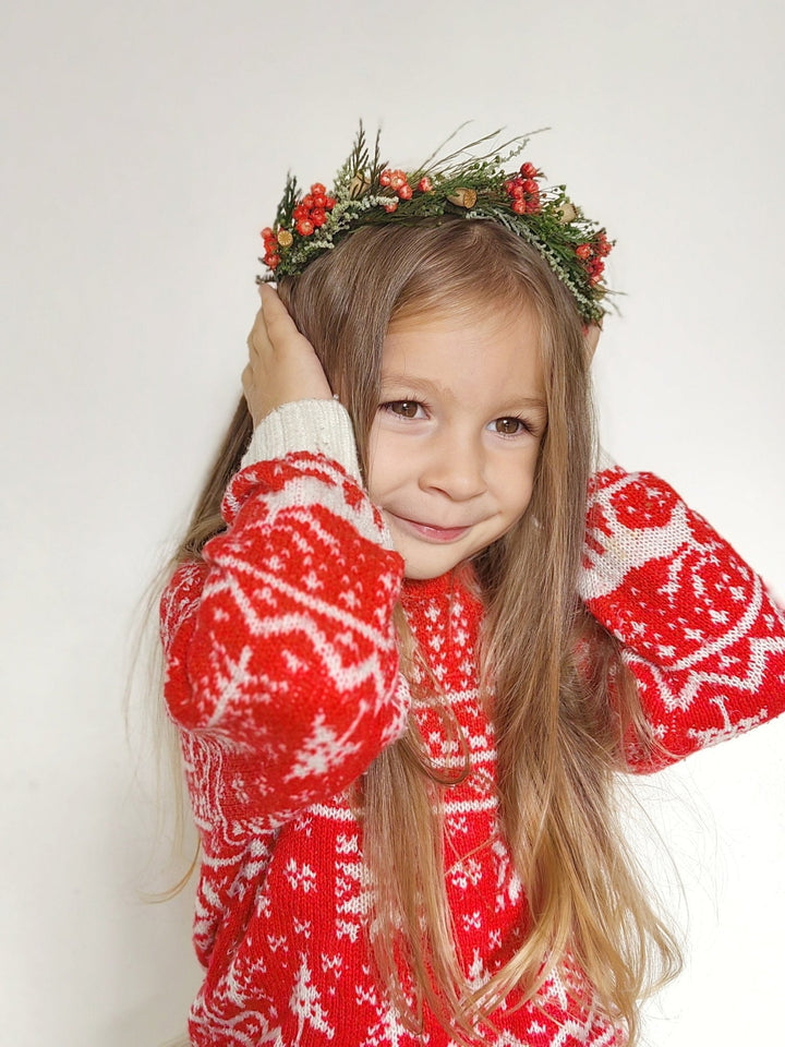 Preserved Flower Christmas Headband: Woodland Fairycore Headpiece – handmade floral hair accessory by magaela