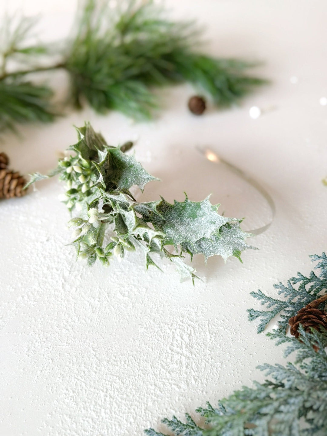 Mistletoe Christmas Headband: Winter Wedding Headpiece – handmade floral hair accessory by magaela