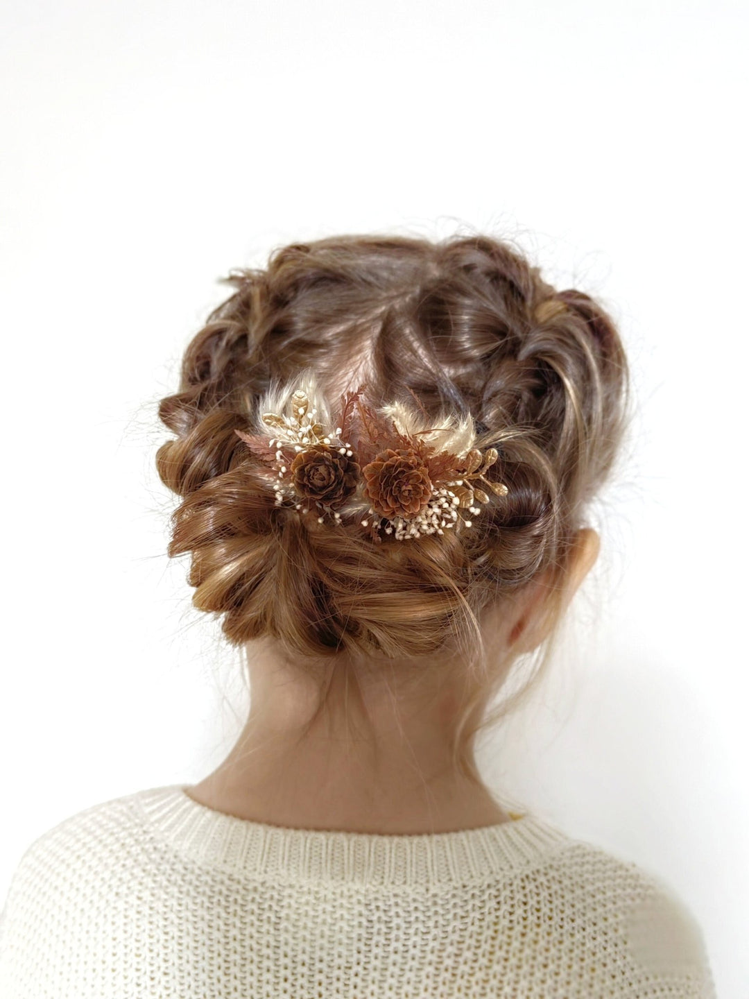 Winter Wedding Hairpins: Pine Cone Flower Hair Accessories – handmade floral hair accessory by magaela